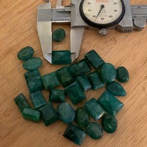 Natural Zimbabwe faceted emeralds 100mm 1”x 50mm 1/2” matching pairs available